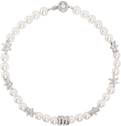 Misbhv Floral-detail Pearl Choker In Silber