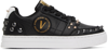 VERSACE JEANS COUTURE BLACK COURT 88 SPIKED SNEAKERS