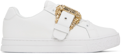 Versace Jeans Couture Gold Buckle White Trainers