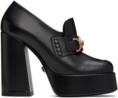 Versace Black Medusa Platform Heels In 1b00v Black/ Gold