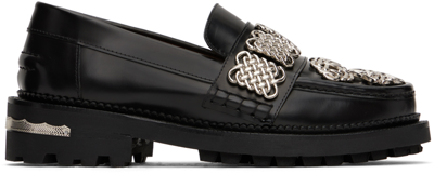 Toga Ssense Exclusive Black Embellished Loafers In Aj1086 Black