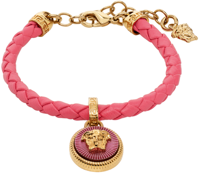 Versace Pink Medusa Biggie Bracelet In 1po2v Flamingo