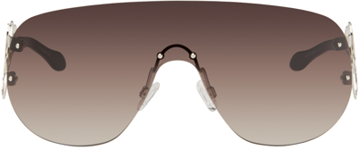 Vaillant Silver & Brown Td Kent Edition Piscine Sunglasses In Gradient Brown