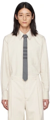 THOM BROWNE OFF-WHITE STRAIGHT-FIT SHIRT