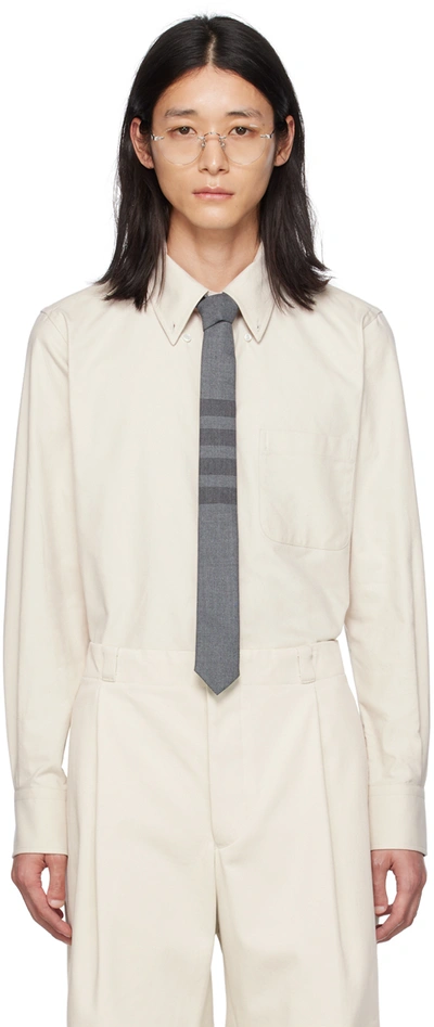 Thom Browne Off-white Straight-fit Shirt In 114 Off White