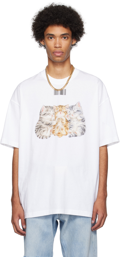 Vtmnts White Cute Cat T-shirt