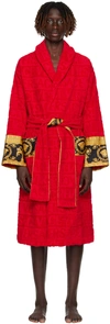 VERSACE RED 'I HEART BAROQUE' dressing gown