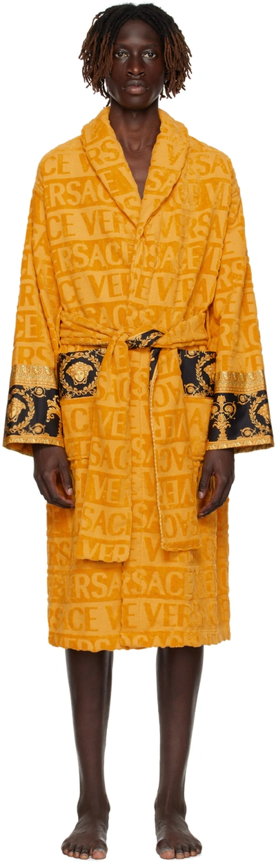 VERSACE YELLOW 'I HEART BAROQUE' ROBE