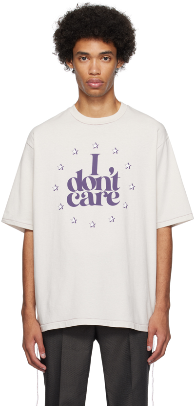 Undercover Beige 'i Don't Care' T-shirt In Light Beige