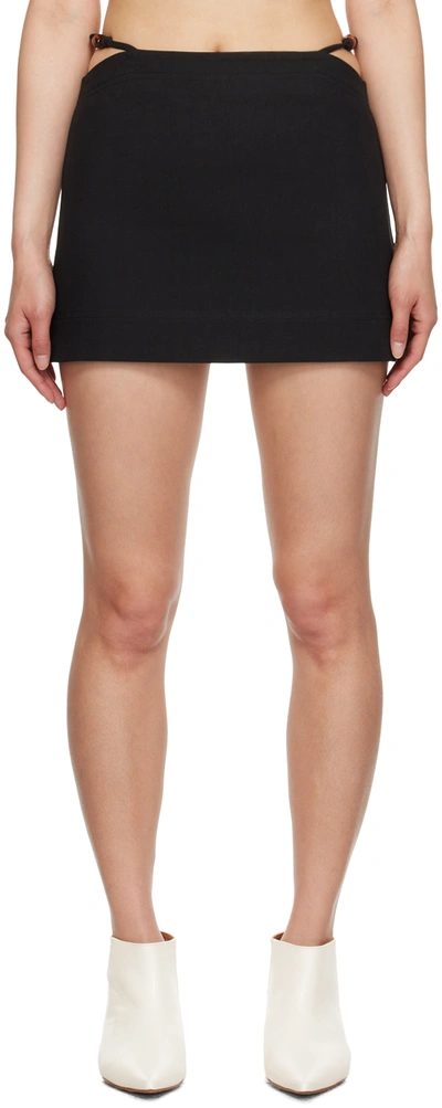 GANNI BLACK BEADED MINISKIRT