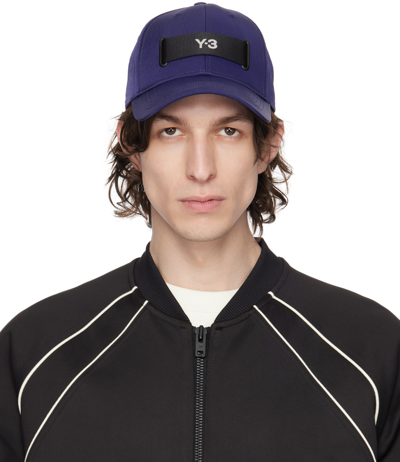 Y-3 Blue Webbing Cap In Blue Rush