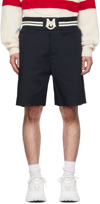 MONCLER NAVY EMBROIDERED SHORTS