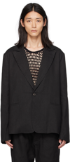 COMMAS BLACK SINGLE-BREASTED BLAZER