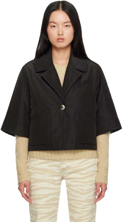 Ganni Padded Recycled Polyester Jacket In Black