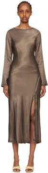 Bec & Bridge Brown Kai Maxi Dress In Pewter