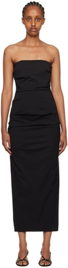 Bec & Bridge Moondance Strapless Viscose Midi Dress In Black