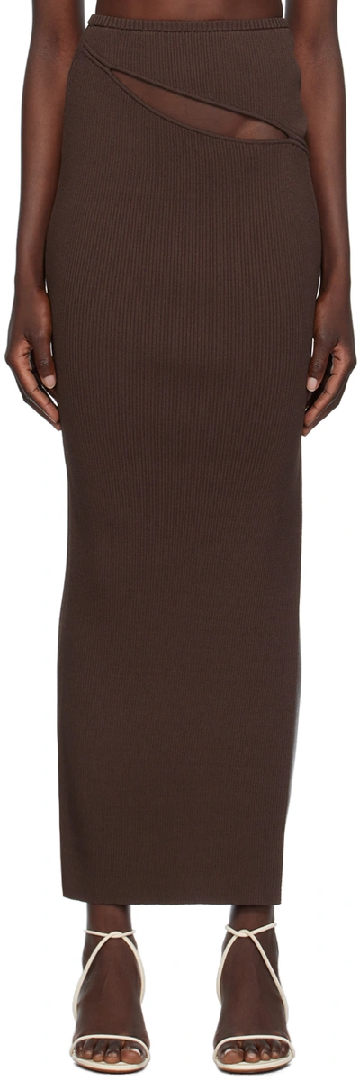 Christopher Esber Slash-detail Maxi Skirt In Brown