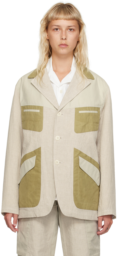 Nicholas Daley Beige Fonte Blazer In Oatmeal / Beige