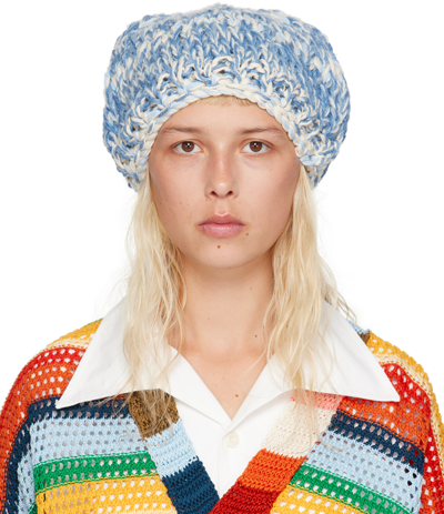 Nicholas Daley Jute-blend Beanie In Blue