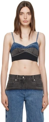 3.1 Phillip Lim Blue & Gray Paneled Denim Tank Top In Me483 Med Blue Multi