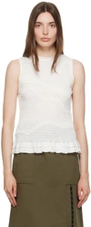 3.1 Phillip Lim White Smocked Tank Top In Wh100 White