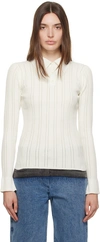 3.1 Phillip Lim White Three-button Polo In Iv122 Ivory