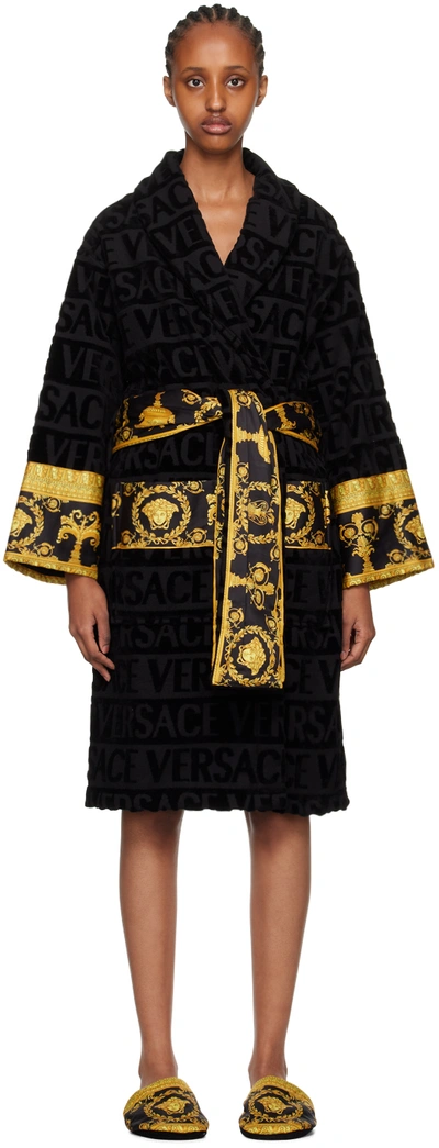Versace Black 'i Heart Baroque' Robe In Z4800 Nero | ModeSens