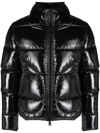 Herno Hooded Shiny Down Jacket In Black