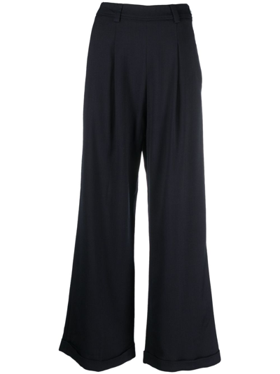 Forte Forte Wide-leg Tailored-cut Trousers In Blue