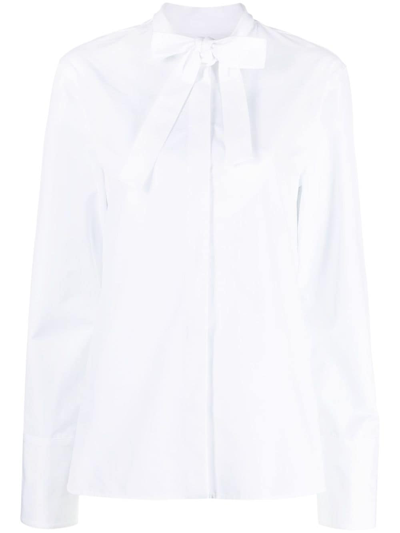 Jil Sander Bow-detailing Cotton Shirt In White