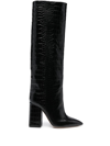 Paris Texas 70mm Anja Croc Embossed Tall Boots In Black