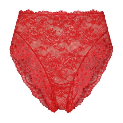 Dolce & Gabbana High-waisted Chantilly Lace Panties In Nail_red