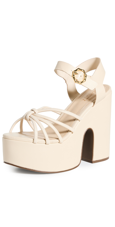 Schutz Mahi Cutout Heeled Sandals Eggshell 8