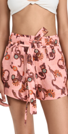 A.l.c Barret Printed Linen Drawstring Shorts In Sandstone Multi