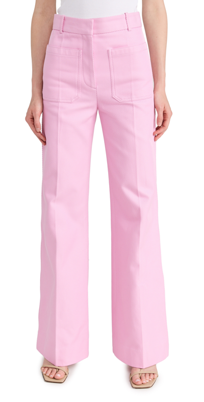 Victoria Beckham Alina Pleated Wide-leg Trousers In Bubblegum