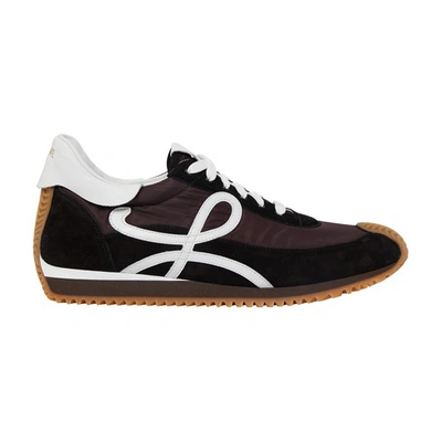 Loewe Flow Runner Monogram Leather And Shell Trainers In Black_shitake