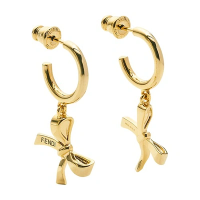 Fendi Bow Earrings In Dore