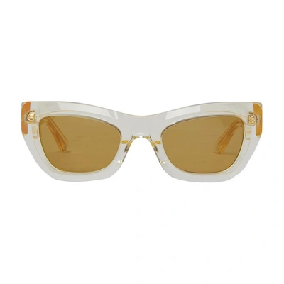 Bottega Veneta Cat Eye Sunglasses In Yellow_yellow_brown