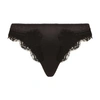 DOLCE & GABBANA SATIN THONG WITH LACE DETAILING