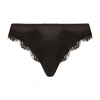 Dolce & Gabbana Satin Thong With Lace In Black