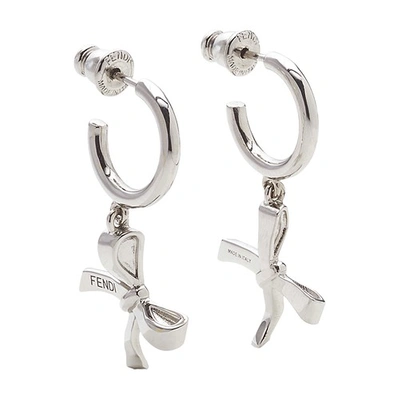 Fendi Bow Earrings In Argent