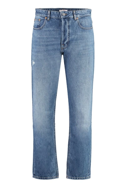 Valentino 5-pocket Straight-leg Jeans In Denim