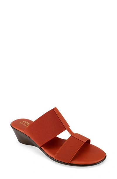 Italian Shoemakers Sadey Wedge Sandal In Rust