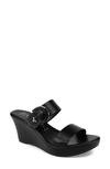 Italian Shoemakers Quincie Slide Wedge Sandal In Black