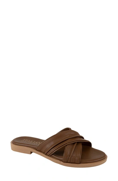 Italian Shoemakers Hachi Slide Sandal In Luggage