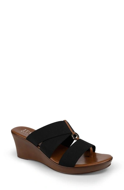 Italian Shoemakers Celsi Wedge Slide Sandal In Black