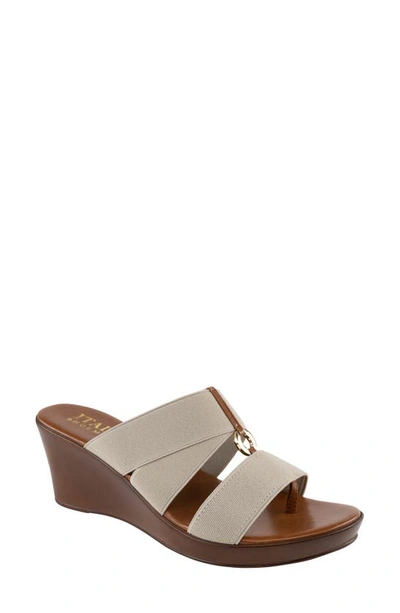 Italian Shoemakers Celsi Wedge Slide Sandal In Taupe