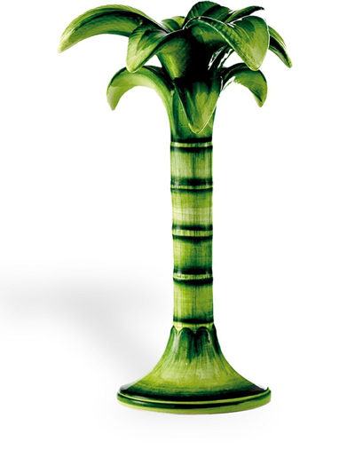 Les-ottomans Medium Palm Candle Holder In Green