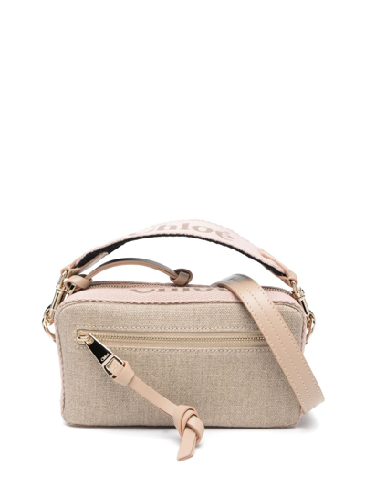 Chloé Woody Logo-embroidered Belt Bag In Neutrals