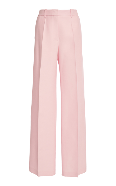 Valentino High-rise Wool-blend Wide-leg Pants In Pink